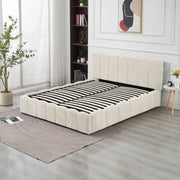 CAMA DOBLE MOON CHENILLE MOKA CON ALMACENAMIENTO 160X200CM