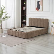 CAMA DOBLE MOON CHENILLE MOKA CON ALMACENAMIENTO 160X200CM