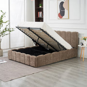 CAMA DOBLE MOON CHENILLE MOKA CON ALMACENAMIENTO 160X200CM