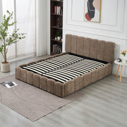 CAMA DOBLE MOON CHENILLE MOKA CON ALMACENAMIENTO 160X200CM