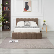 CAMA DOBLE MOON CHENILLE MOKA CON ALMACENAMIENTO 160X200CM