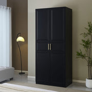 ARMARIO BARBARA DE MADERA NEGRA CON DOS PUERTAS 230X100X60CM