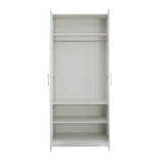 BARBARA WARDROBE IN WHITE WOOD WITH TWO DOORS 230X100X60CM
