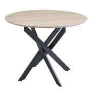 MESA DE COMEDOR JESSICA METAL NEGRO GRIFFÉ ROBLE 100CM