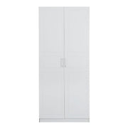 BARBARA WARDROBE IN WHITE WOOD WITH TWO DOORS 230X100X60CM