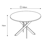 MESA DE COMEDOR JESSICA METAL NEGRO GRIFFÉ ROBLE 100CM