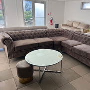 TIFFANY VELVET STUDDED CORNER SOFA 263x263cm