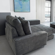 CELIA SOFA, SOFT AND UPRIGHT IN THICK RIBBED FABRIC, 180X135CM