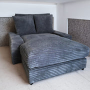 CELIA SOFA, SOFT AND UPRIGHT IN THICK RIBBED FABRIC, 180X135CM