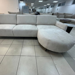 CARLTON RIGHT-HAND CORNER SOFA, BEIGE CHENILLE FABRIC, 299X160CM