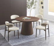AMBER EXTENDABLE DINING TABLE -MDF LEGS WITH WALNUT EFFECT FINISH  MDF TABLETOP. MEASUREMENTS 120/160/200X120X75CM