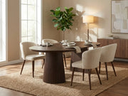 AMBER EXTENDABLE DINING TABLE -MDF LEGS WITH WALNUT EFFECT FINISH  MDF TABLETOP. MEASUREMENTS 120/160/200X120X75CM