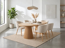 AMBER EXTENDABLE DINING TABLE -MDF LEGS WITH OAK EFFECT FINISH AND MDF TABLETOP. MEASUREMENTS 120/160/200X120X75CM