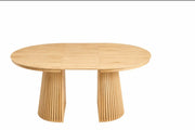 AMBER EXTENDABLE DINING TABLE -MDF LEGS WITH OAK EFFECT FINISH AND MDF TABLETOP. MEASUREMENTS 120/160/200X120X75CM