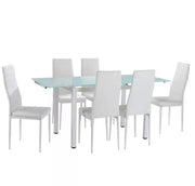 BORA EXTENDABLE DINING TABLE IN ULTRA WHITE GLASS FINISH . MEASUREMENT 110/170X70X75CM
