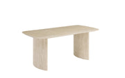 TINA DINING TABLE TRAVERTINE EFFECT LEGS WITH MATTE TRAVERTINE CERAMIC. MEASUREMENTS 180X90X75CM