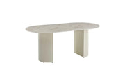 ANNA DINING TABLE WITH BEIGE METAL LEGS WITH SHAKESPEARE CERAMIC TOP. MEASUREMENTS 180CM
