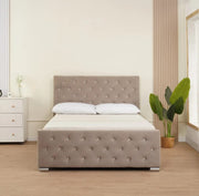 CAMA PRESTIGE WITH DIAMOND DETAILLING MOCHA VELVET MOKA 160X200CM
