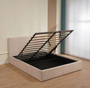 BASTIEN CAMA WITH STORAGE SOMMIER WITH BEIGE VELVET 140X190CM
