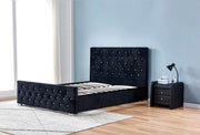 PRESTIGE CAMA WITH SOMMIER WITH BLACK VELVET 140X190CM