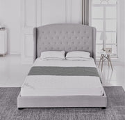 CAMA BERGERAC CON SOMIER Y TERCIOPELO GRIS 140X190CM