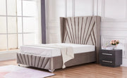 BONIFACIO CAMA WITH SOMMIER AND MOCHA VELVET 140X190CM