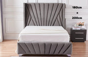 BASE DE CAMA BONIFACIO SOMIER CON TERCIOPELO GRIS 140X190CM