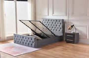 VICTORIS STORAGE SOMMIER BED , WITH DIAMONDS-TUFTED AND ANTHRACITE 160X200CM