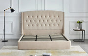 CAMA CANAPÉ SULTAN CON DISEÑO ACOLCHADO DE ROMBOS Y TERCIOPELO BEIGE 180X200CM