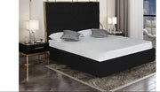 GOLD MARK BED WITH SOMMIER AND BLACK FAUX LEATHER 140X190CM