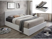 CAMA ARCÓN BASTIEN SOMMIER BLANCA POLIPIEL 140X190CM