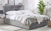 CAMA PRESTIGE DIAMOND CON CAPITONÉ, SOMIER Y TERCIOPELO GRIS 160X200CM