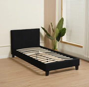 KELIA BED WITH SOMMIER WITH BLACK FABRIC 90X190CM