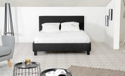 KELIA BED WITH SOMMIER WITH BLACK FABRIC 140X190CM