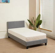 CAMA KELIA CON SOMIER DE TELA GRIS 90X190CM