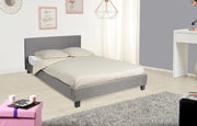 KELIA BED WITH SOMMIER WITH GREY FABRIC 140X190CM
