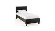CAMA MELBOURNE CON SOMIER Y POLIPIEL NEGRA 90X190CM
