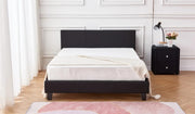 MELBOURNE BED WITH SOMMIER AND BLACK FAUX LEATHER 140X190CM