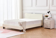 CAMA MELBOURNE CON SOMIER Y POLIPIEL BLANCA 160X200CM