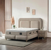MADRID CANAPE STORAGE BED WITH TAUPE SHEARLING - STYLE FABRIC 160x200CM
