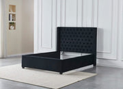 BASE TAPZADA MADRID CON ARCÓN, TERCIOPELO NEGRO 140X190CM