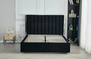 PRINCE SOMMIER STORAGE BED WITH BLACK VELVET 160X200CM