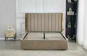 PRINCE SOMMIER STORAGE BED WITH BEIGE VELVET 160X200CM