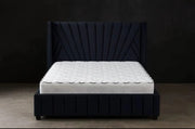 CAMA CANAPÉ MARÍA DE TERCIOPELO NEGRO 140X190CM
