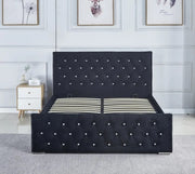 PRESTIGE SOMMIER BED WITH DIAMOND TUFTED AND BLACK VELVET 160X200CM