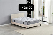 SIMPLY SOMMIER  BED WITH BEIGE VELVET 140X190CM