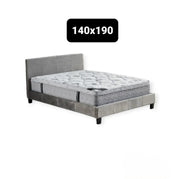 SIMPLY SOMMIER BED WITH GREY VELVET 140X190CM