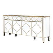 VENETIAN MIRRORED SIDEBOARD WITH 4 DOORS 200X40X87CM WITH MIRRIRED SHELVES,MDF STRUCTURE