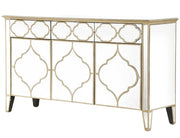 VENETIAN MIRRORED SIDEBOARD 3 DOORS 153X41X86CM MIRRORED SHELVES , MDF STRUCTURE