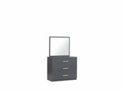 TOCADOR GRIS CON ESPEJO Y MÚLTIPLES 3 CAJONES DE ALMACENAMIENTO